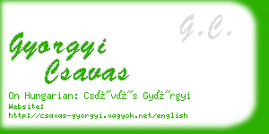 gyorgyi csavas business card